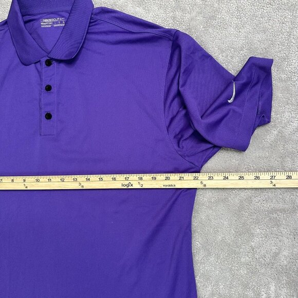 Nike Golf Men's Fit Dry Short Sleeve Polo Button Stretch Shirt Size L Purple - Picture 4 of 5